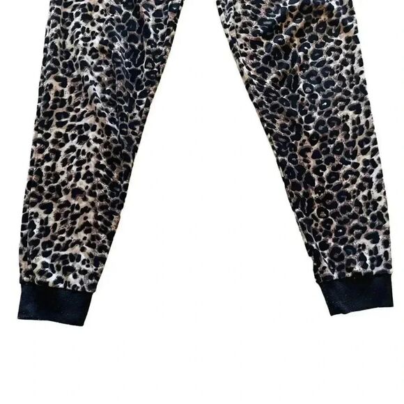 Always Women’s Trendy Cheetah Print Brown Black Cozy Jogger Pants SZ S # 1048 - Picture 4 of 12